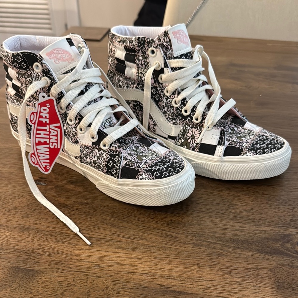 Vans Black and White High-Top Sneakers